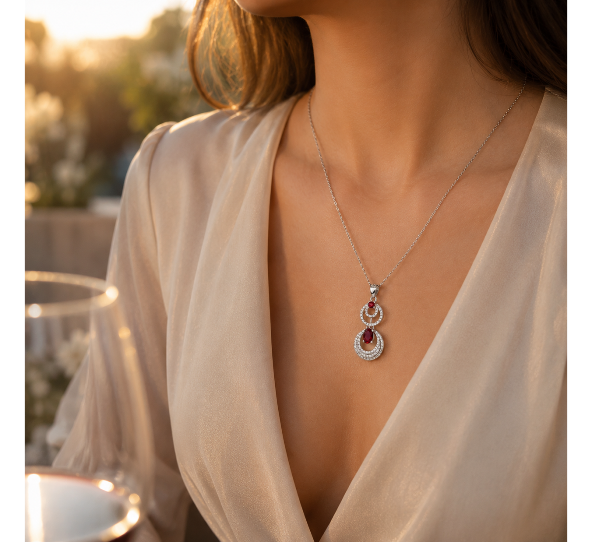 Royal Bloom Pendant Set-(JRA0726-0014)