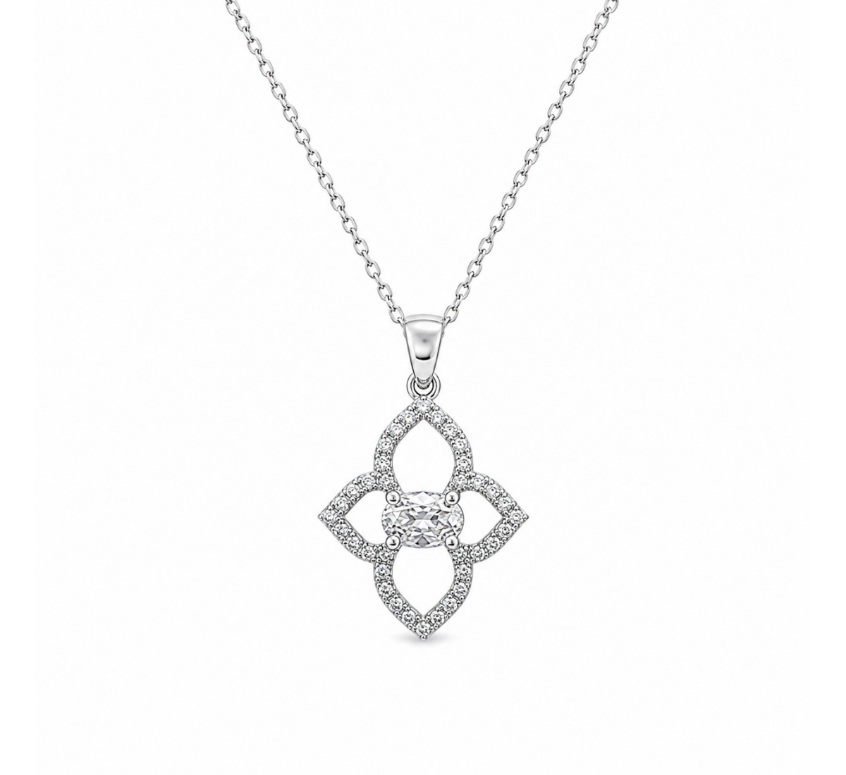 Elegant Halo Pendant Set-(JRA0726-0020)