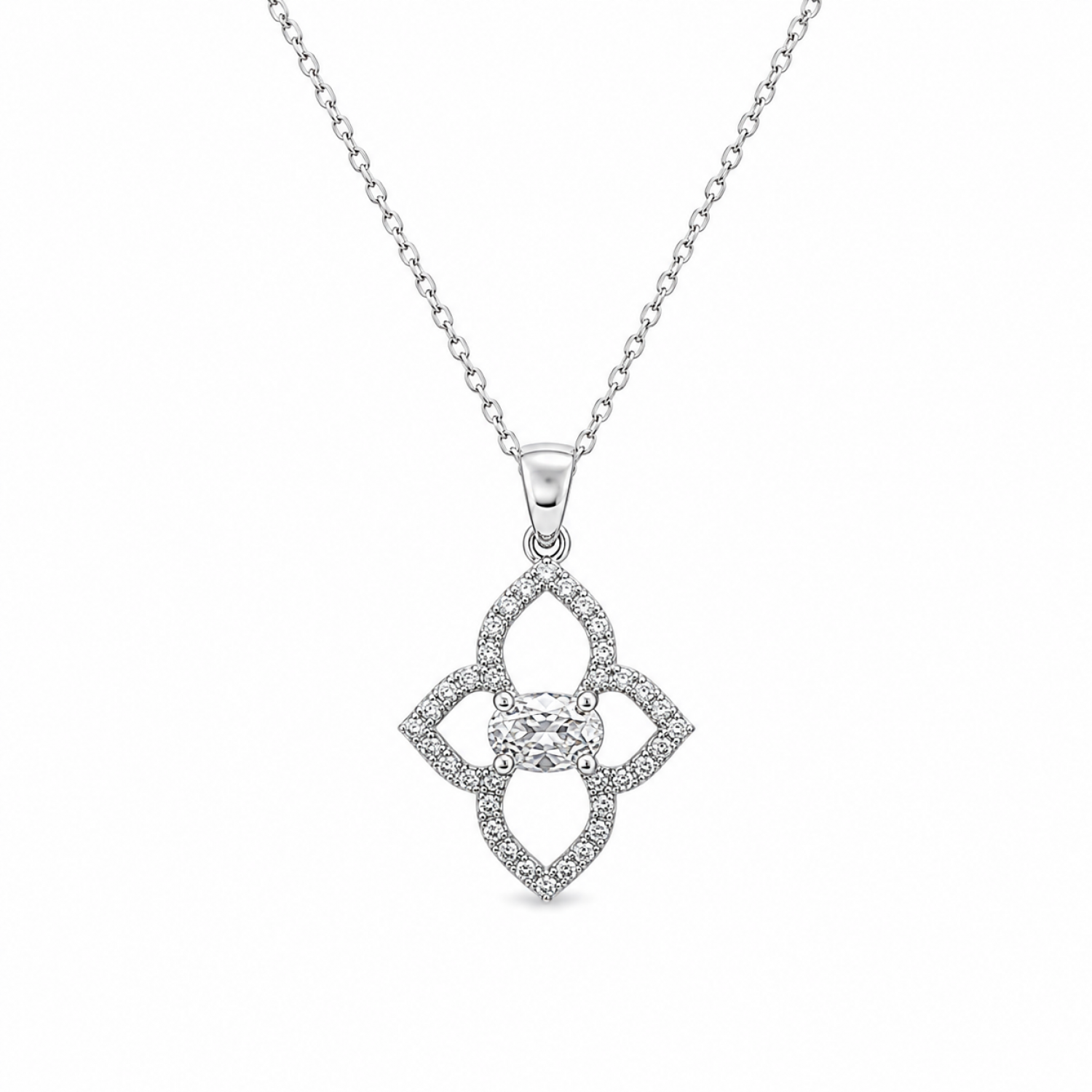 Elegant Halo Pendant Set-(JRA0726-0020)