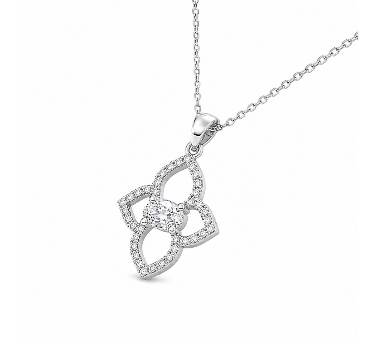 Elegant Halo Pendant Set-(JRA0726-0020)