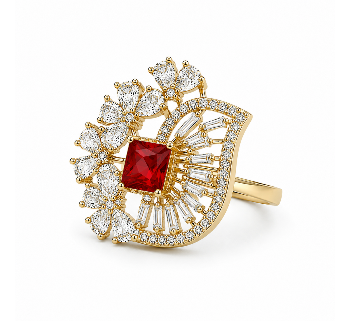 Floral Crown Ring-(JRA0726-0025)